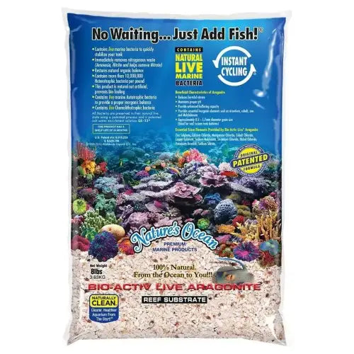 NATURE\’S OCEAN - Aragonite Live Reef Substrate - 7.26kg - 1.0 - 2.5mm - akvaariohiekka